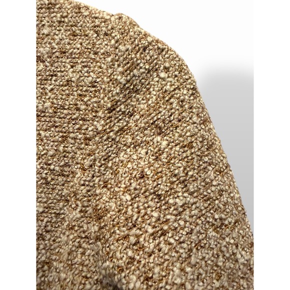 Vintage Dalton Quiet Luxury Maxi Dress Womens Size 10 Tan Herringbone Fringe 70s - Picture 12 of 15